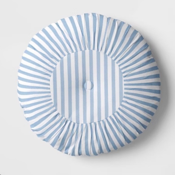 • Threshold Blue and White Striped Accent Pillow • - Picture 2 of 5